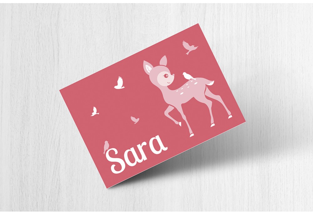 Roze Bambi Met Vogels Roze Bambi Met Vogels